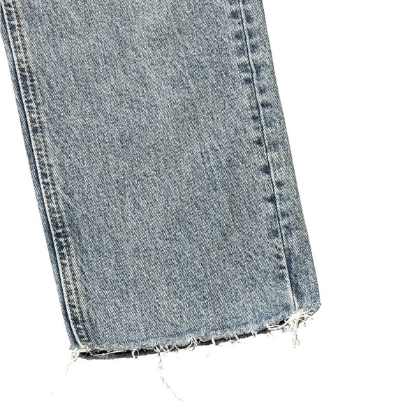 Topshop Ripped Straight Leg Raw Hem Jeans. Size 28 Blue #1427 - Picture 3 of 10